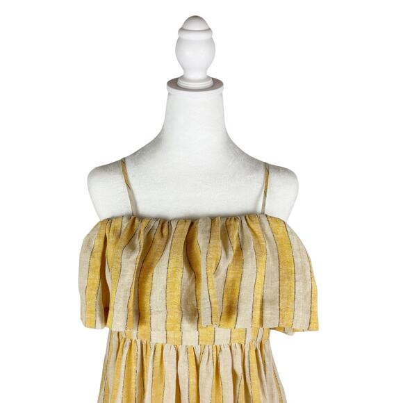 Three Graces London Ida Linen Maxi Dress Yellow 6 NEW - Picture 3 of 9